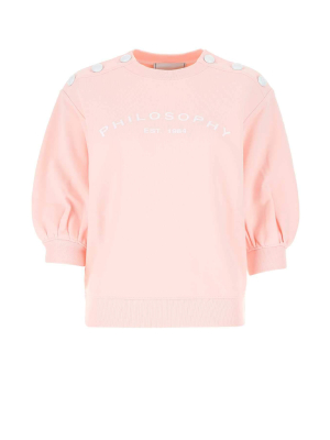 Philosophy Di Lorenzo Serafini Logo Cropped Sleeve Sweatshirt