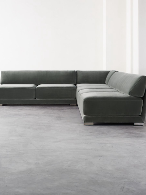 Familia Dark Grey Velvet 3-piece Sectional