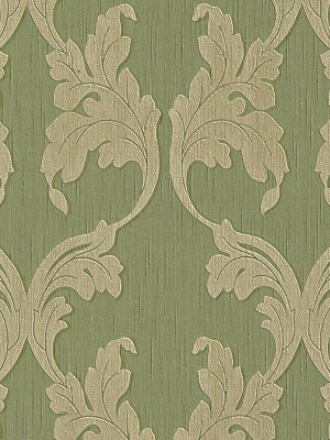 Scrollwork Floral Curve Wallpaper In Green Design By Bd Wall