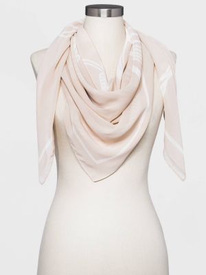 Women's Oversize Floral Print Square Scarf - A New Day™ Cream One Size