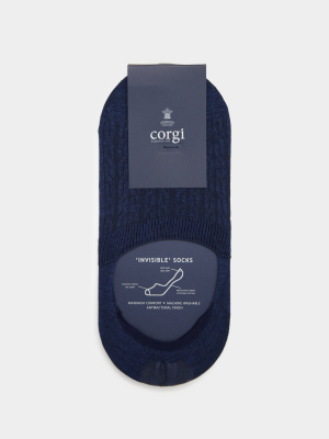 Corgi No Show Cable Sock In Denim