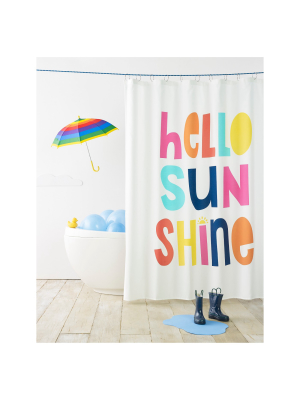 Hello Sunshine Shower Curtain White - Pillowfort™