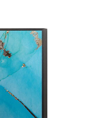 Blue Lagoon - Set Of 3- 30" X 60" - Charcoal Floater Frame