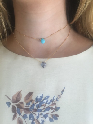 Stone Drop Choker, Mystic Indigo Quartz