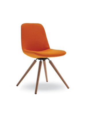 Step Chair 904 Upholstered With Wood Base By Tonon