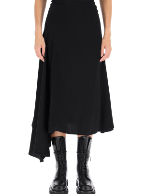 Msgm Asymmetric Pleated Midi Skirt