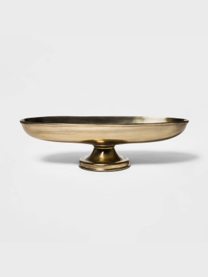 13" X 7.2" Oblong Brass Footed Bowl Gold - Threshold™