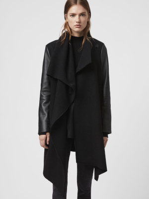 Monument Lea Wool And Leather Coat Monument Lea Wool And Leather Coat