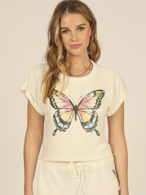 Multi Butterfly Graphic Top