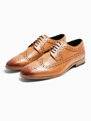 Tan Real Leather Collins Brogues