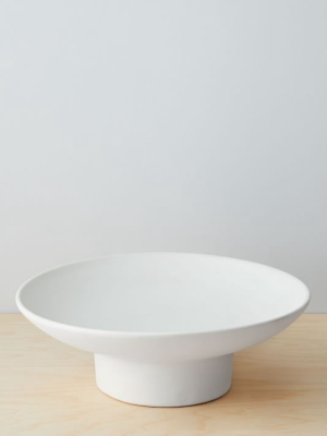 Pure White Ceramic Footed Centerpiece Bowl