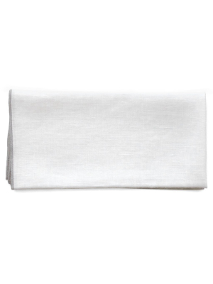 Linen Way - Duet Napkin - Snow White W/ Silver Stitch