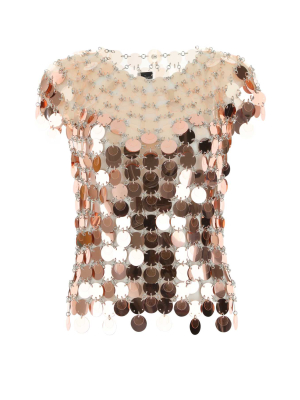 Paco Rabanne Sequin Short Sleeve Top