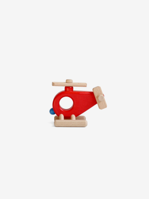 Little Wooden Helicopter - Red