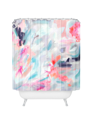 Watercolor Swirl Shower Curtain Blue - Deny Designs