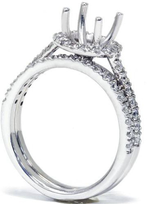 Pompeii3 1/3ct Diamond Halo Engagement Ring Setting 14k White Gold