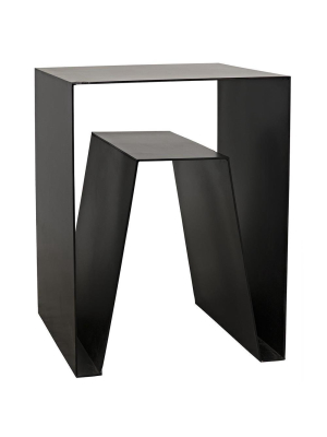 Noir Quintin Black Metal Side Table