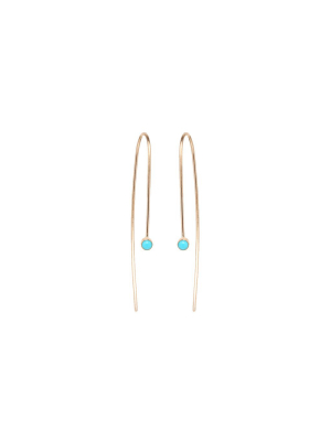 14k Turquoise Wire Earrings