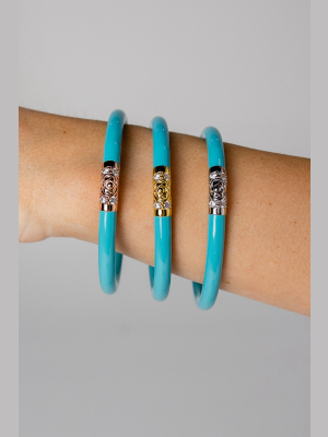 Budha Girl Three Kings Medium Bangles - Turquoise