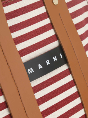 Marni Burton Striped Small Tote Bag