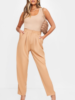 Taupe Woven High Waisted Balloon Leg Pants