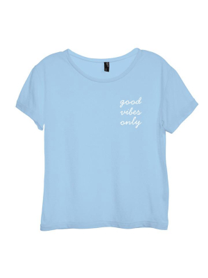 Good Vibes Only [distressed Women's 'baby Tee']