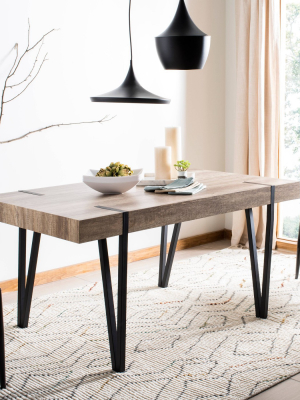 Alyssa Wood Top Dining Table Gray - Safavieh