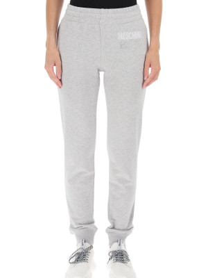 Moschino Crystal Embellished Logo Track Pants