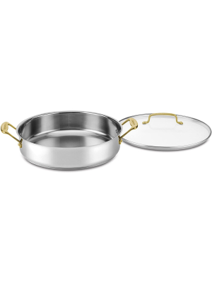 Cuisinart C7m55-30gd Mineral Collection Stainless Steel Casserole Pan With Tempered Glass Cover, 5 Quart