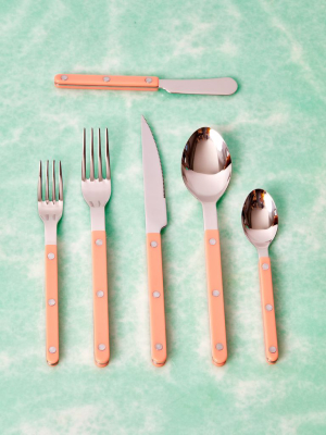 Stainless Steel Flatware In Coral