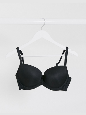 Ivory Rose Fuller Bust Plain T-shirt Bra In Black