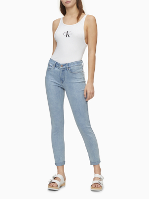 Monogram Logo Scoopneck Bodysuit