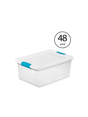 Sterilite 15-quart Clear Stackable Latching Storage Box Container (48 Pack)