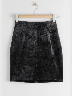 Fitted Velour Mini Skirt