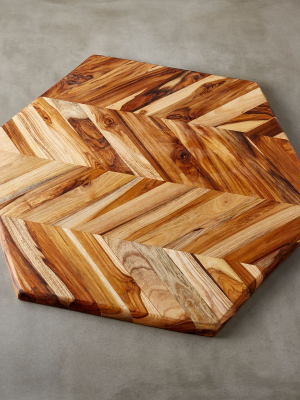 Hex Large Teak Serving Board