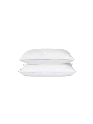 Eluxury Medium Density Hypoallergenic Down Alternative Pillow - 2 Pack