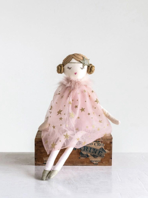 Cotton Doll With Pink Star Dress