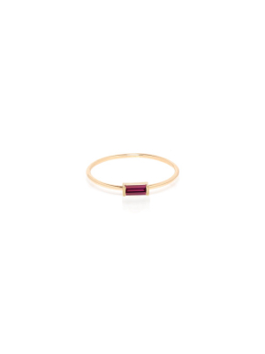 14k Medium Garnet Baguette Ring | January Birthstone