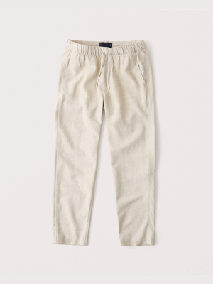 Linen-blend Skinny Pants