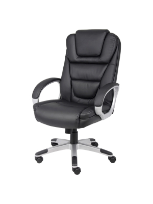 Executive Leatherplus Chair - Black - Boss Office Products