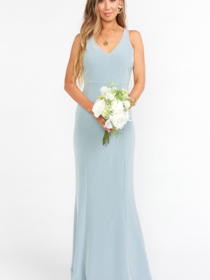 Morgan Gown ~ Silver Sage Stretch Crepe