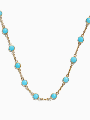 Effy 14k Yellow Gold Turquoise Necklace, 7.75 Tcw