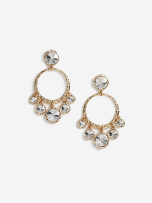 **crystal Drp Hoop Earrings