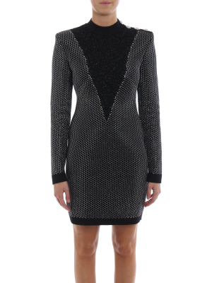 Balmain Metallic Mesh Mini Dress