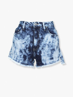 Acid Wash Denim Shorts