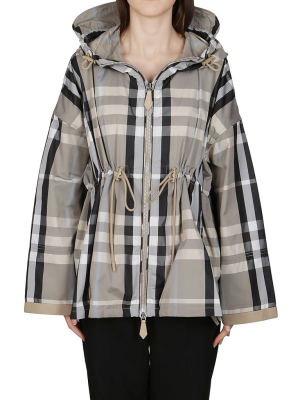 Burberry Checked Hooded Jacket