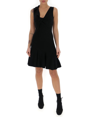 Alexander Mcqueen Asymmetric Neck Mini Dress