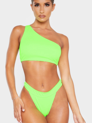 Lime Mix & Match Ribbed One Shoulder...