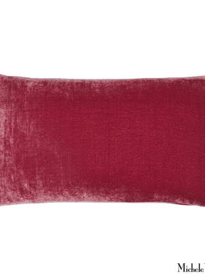 Silk Velvet Pillow Raspberry 12x22