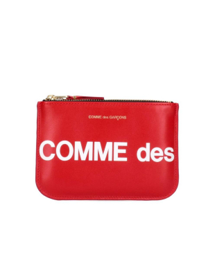 Comme Des Garçons Wallet Zip-up Logo Wallet